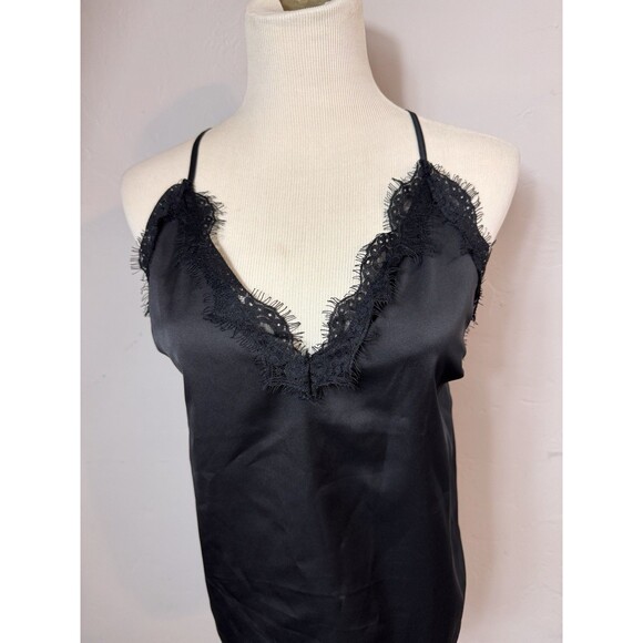 Fashion Nova Women's XS Black Living in Lace Silky Cami Top Romantic Whimsigoth - Picture 2 of 8